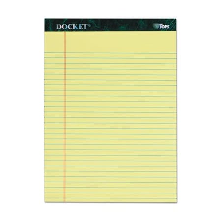Tops Business Forms TOPS, DOCKET RULED PERFORATED PADS, WIDE/LEGAL RULE, 8.5 X 11.75, CANARY, 6PK 63406
